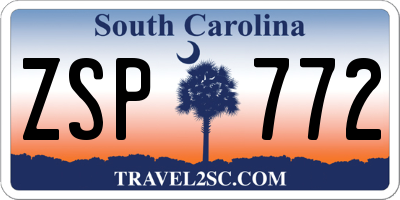 SC license plate ZSP772