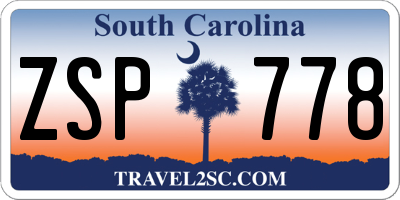 SC license plate ZSP778