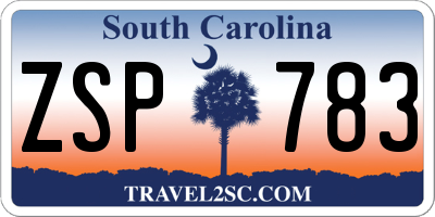 SC license plate ZSP783
