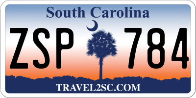 SC license plate ZSP784