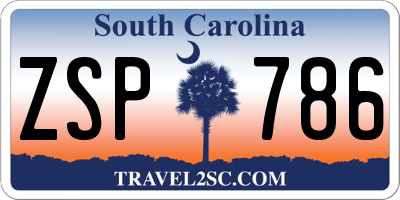 SC license plate ZSP786