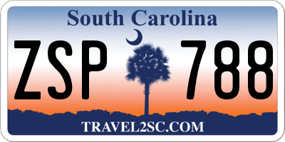 SC license plate ZSP788