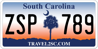SC license plate ZSP789