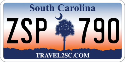 SC license plate ZSP790