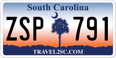 SC license plate ZSP791
