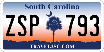 SC license plate ZSP793