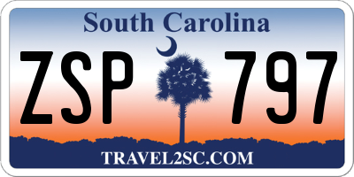 SC license plate ZSP797