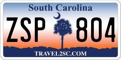 SC license plate ZSP804