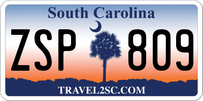 SC license plate ZSP809