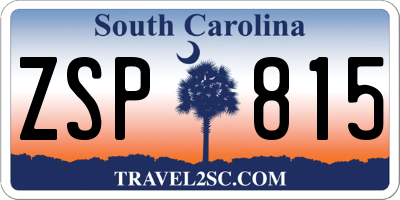 SC license plate ZSP815