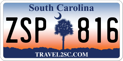 SC license plate ZSP816