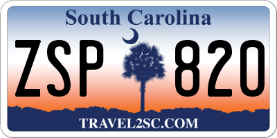 SC license plate ZSP820