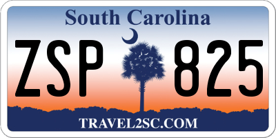 SC license plate ZSP825