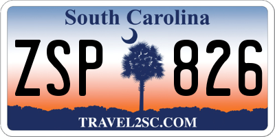 SC license plate ZSP826