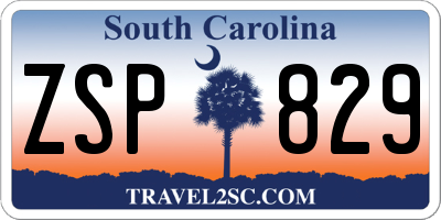 SC license plate ZSP829