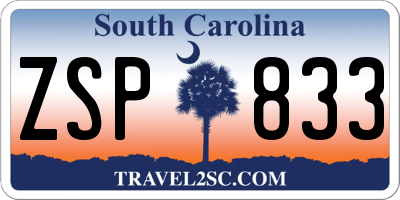 SC license plate ZSP833