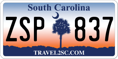 SC license plate ZSP837