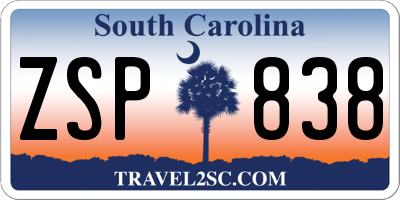 SC license plate ZSP838