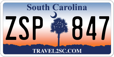 SC license plate ZSP847