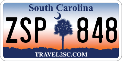 SC license plate ZSP848
