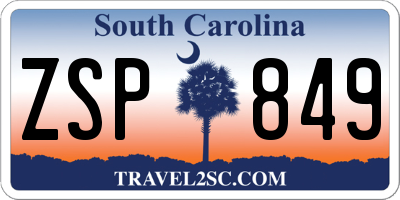 SC license plate ZSP849