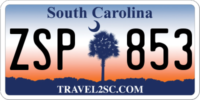 SC license plate ZSP853