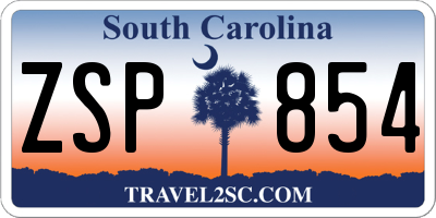 SC license plate ZSP854