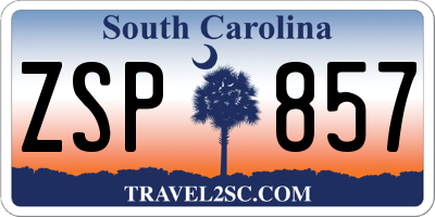 SC license plate ZSP857