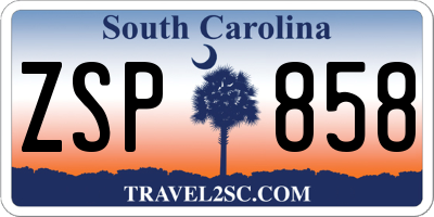 SC license plate ZSP858