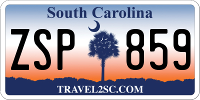 SC license plate ZSP859