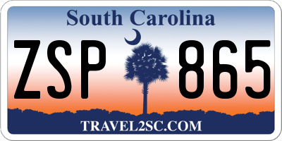 SC license plate ZSP865