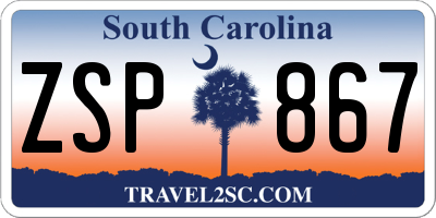 SC license plate ZSP867
