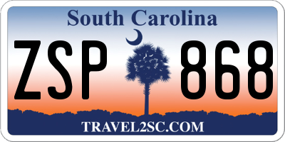 SC license plate ZSP868