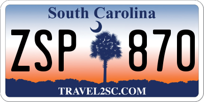 SC license plate ZSP870