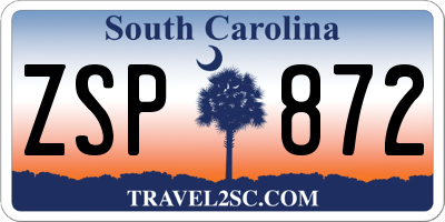SC license plate ZSP872