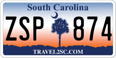 SC license plate ZSP874