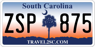 SC license plate ZSP875