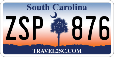 SC license plate ZSP876