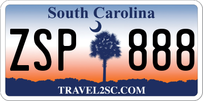 SC license plate ZSP888