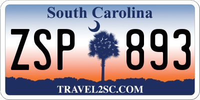 SC license plate ZSP893
