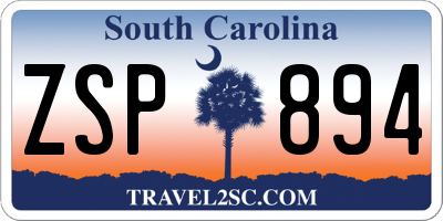 SC license plate ZSP894