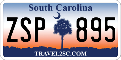 SC license plate ZSP895