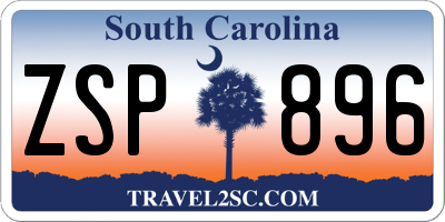 SC license plate ZSP896