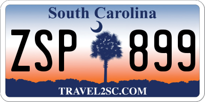 SC license plate ZSP899