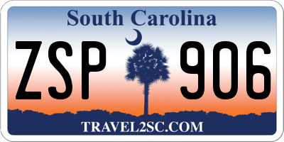 SC license plate ZSP906
