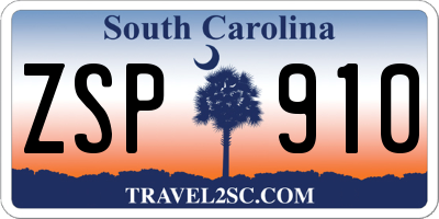 SC license plate ZSP910