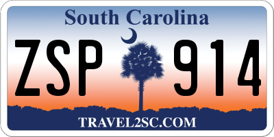 SC license plate ZSP914