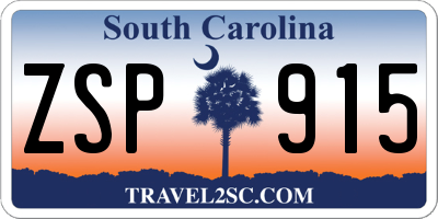SC license plate ZSP915