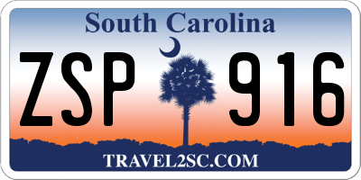 SC license plate ZSP916