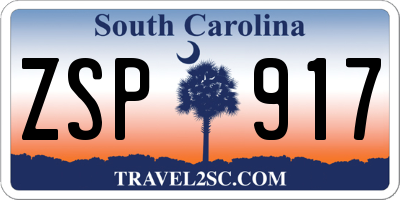 SC license plate ZSP917